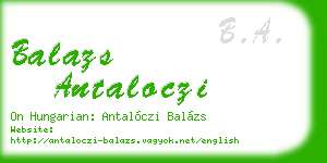 balazs antaloczi business card